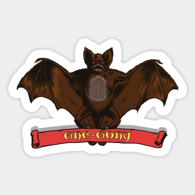 Gre-Gory, the Vampire Bat Sticker by Doc Multiverse Designs